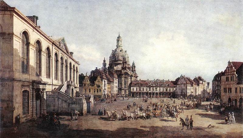 BELLOTTO, Bernardo New Market Square in Dresden from the Jdenhof China oil painting art